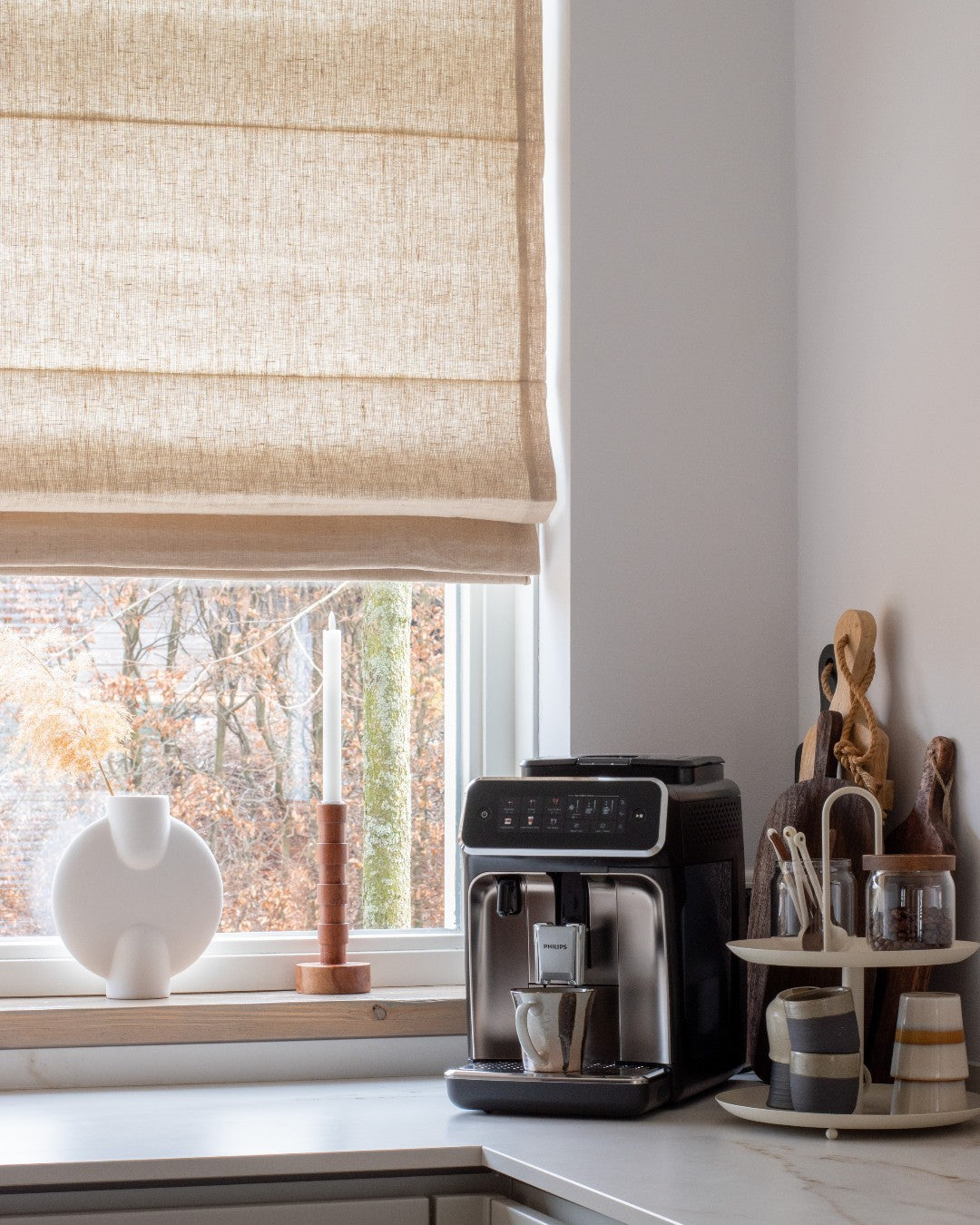 EaseEase Custom Cordless Roman Shades Pure Linen