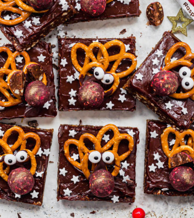 Vegan No-Bake Reindeer Brownies