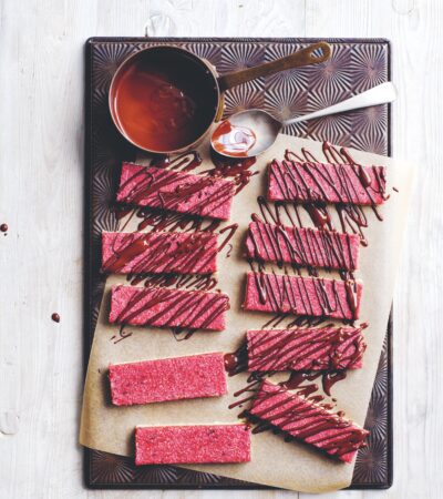 raspberry choc coconut slice